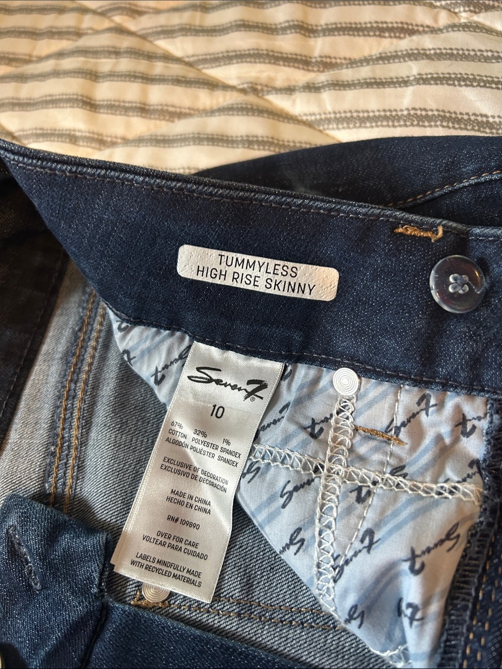 Seven7 Dark Indigo High-Rise Skinny Jeans